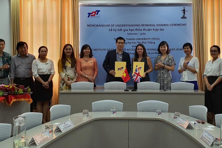 Renewal ceremony of Memorandum of Understanding (MOU) between TDTU Faculty of  Accounting and The Institute of Chartered Accountants in England and Wales (ICAEW)